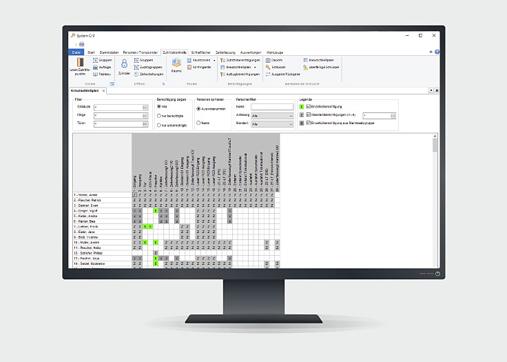 Beispielbild für Steuerungssoftware zur Zutrittskontrolle