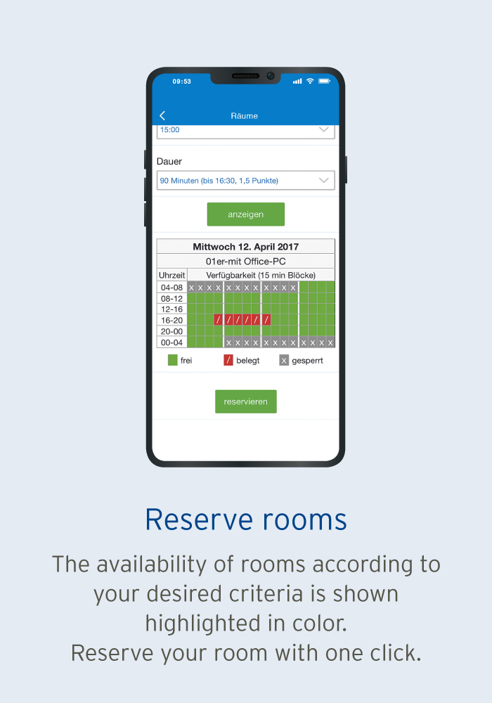 Reserve rooms