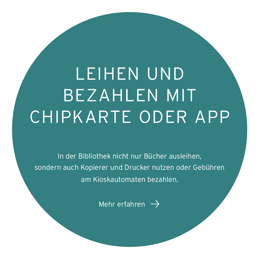 Beispielbild für ausleihen und bezahlen in der Bibliothek per Chipkarte oder SECANDA App