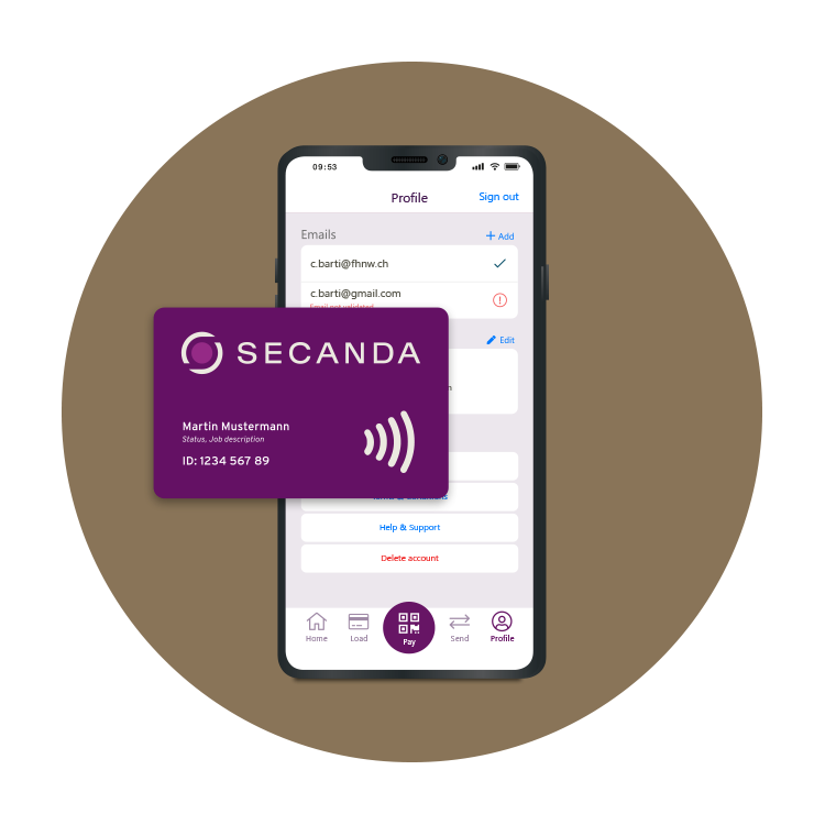SECANDA Chipkarte und SECANDA App für Bezahlen im öffentlichen Bereich