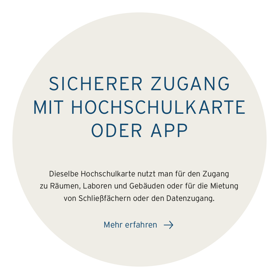 Beispielbild für Zutrittskontrolle mit Hochschulkarte oder App